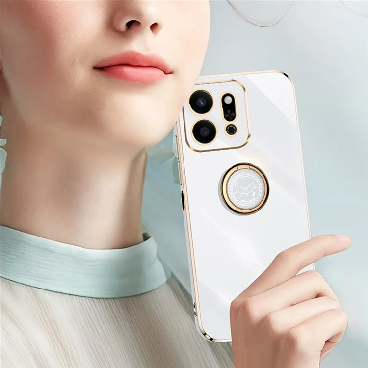 XINLI For Honor Play 9T Case Ring Kickstand Electroplating TPU Phone Cover - Cyan