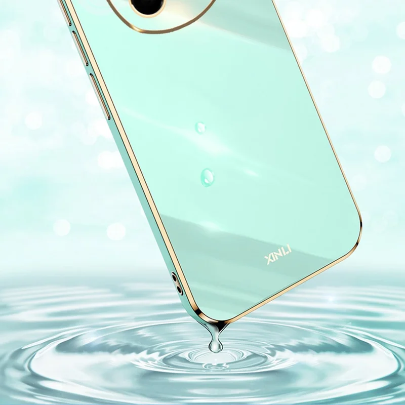 XINLI för Honor Magic7 5G skal TPU mobilskal med elektropläterad ram - Cyan