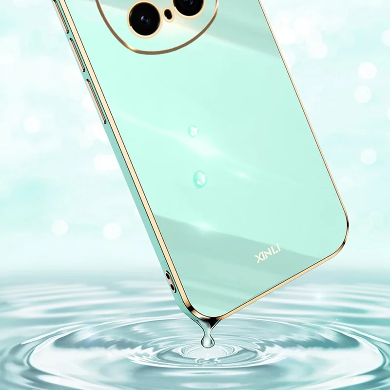 XINLI For Honor Magic7 Pro 5G Case TPU Phone Cover with Electroplating Frame - Cyan