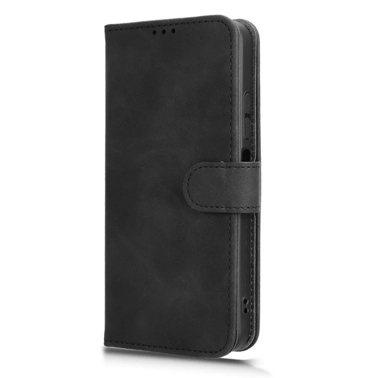 For TECNO Pova 6 Neo Leather Case Skin-Feel Anti-Drop Wallet Flip Phone Cover - Black
