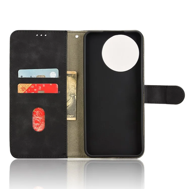 Custodia in pelle per TECNO Spark 30 Pro 4G, effetto pelle, anti-caduta, flip cover per telefono - Nero