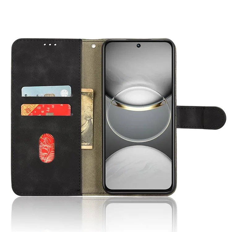 Custodia in pelle per TECNO Spark 30 Pro 4G, effetto pelle, anti-caduta, flip cover per telefono - Nero