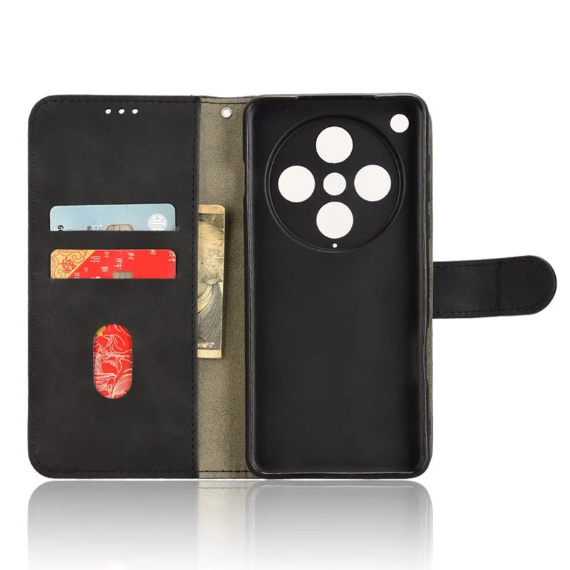 Für Oppo Find X8 Pro 5G Lederhülle Hautgefühl Anti-Drop Wallet Flip Phone Cover - Schwarz