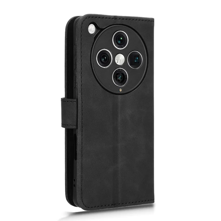 Für Oppo Find X8 Pro 5G Lederhülle Hautgefühl Anti-Drop Wallet Flip Phone Cover - Schwarz