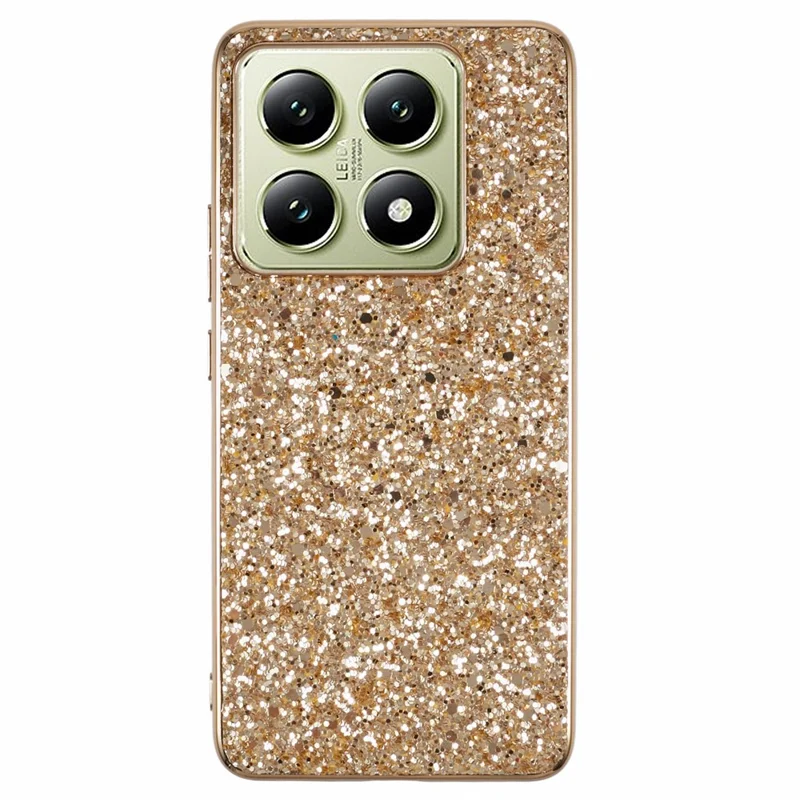 For Xiaomi 14T / 14T Pro Case TPU + PC Sparkling Glitter Phone Back Cover - Gold