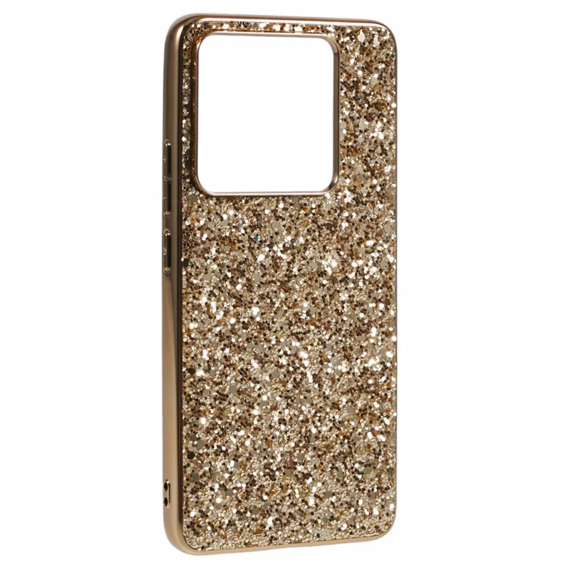 For Xiaomi 14T / 14T Pro Case TPU + PC Sparkling Glitter Phone Back Cover - Gold