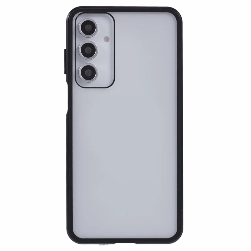 For Samsung Galaxy A16 4G / 5G Case Double-Sided Tempered Glass Magnetic Clear Phone Cover - Black