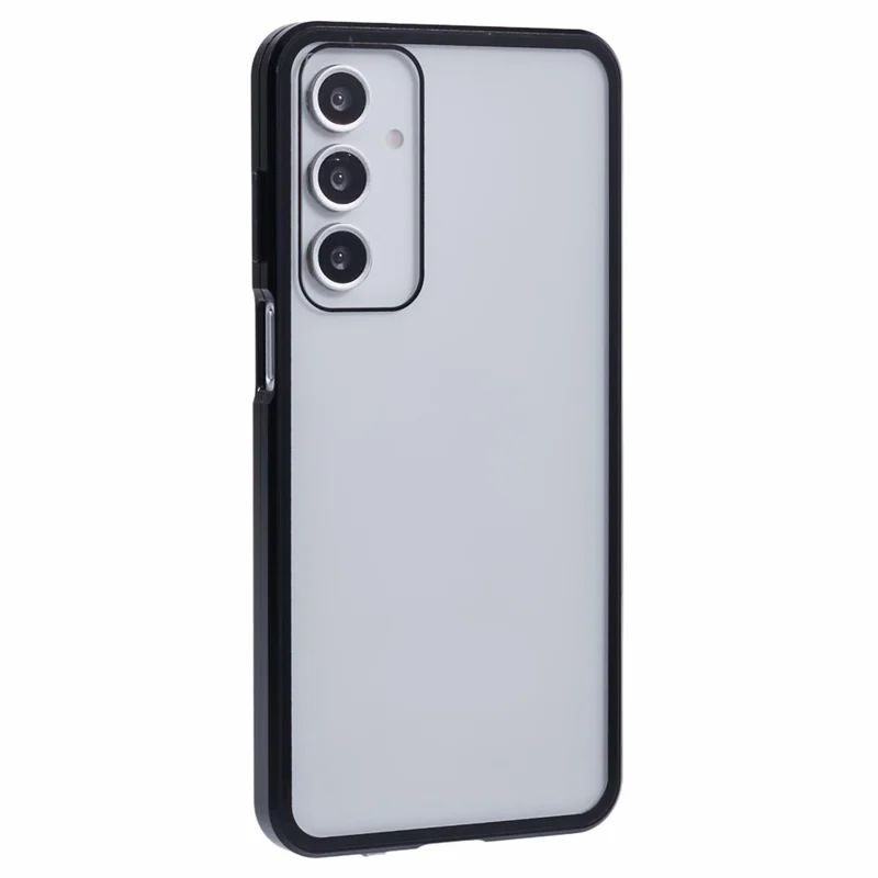 For Samsung Galaxy A16 4G / 5G Case Double-Sided Tempered Glass Magnetic Clear Phone Cover - Black