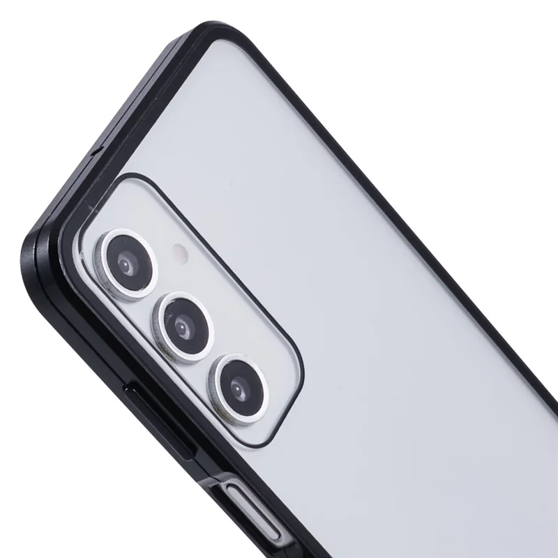 For Samsung Galaxy A16 4G / 5G Case Double-Sided Tempered Glass Magnetic Clear Phone Cover - Black
