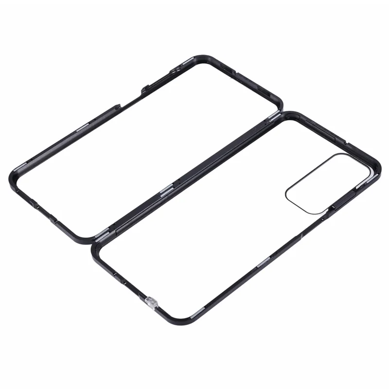 For Samsung Galaxy A16 4G / 5G Case Double-Sided Tempered Glass Magnetic Clear Phone Cover - Black