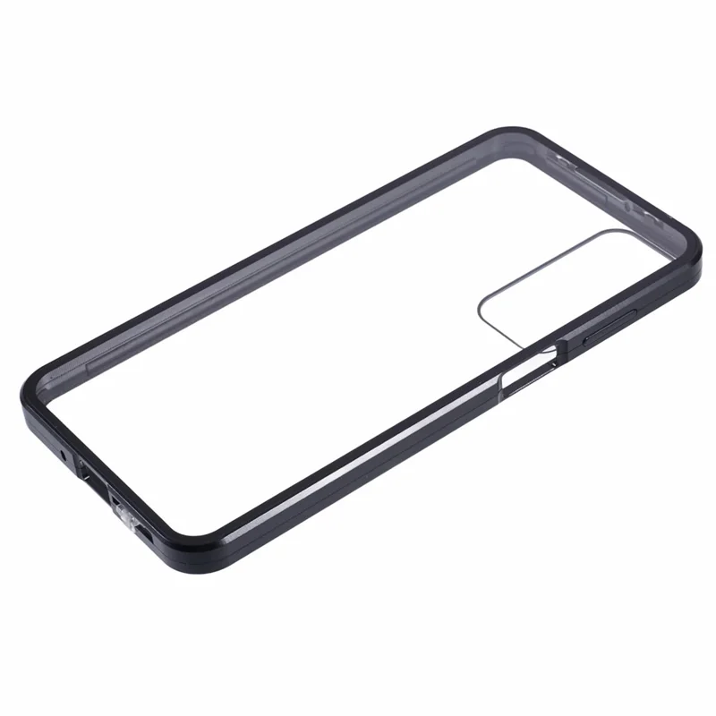 For Samsung Galaxy A16 4G / 5G Case Double-Sided Tempered Glass Magnetic Clear Phone Cover - Black