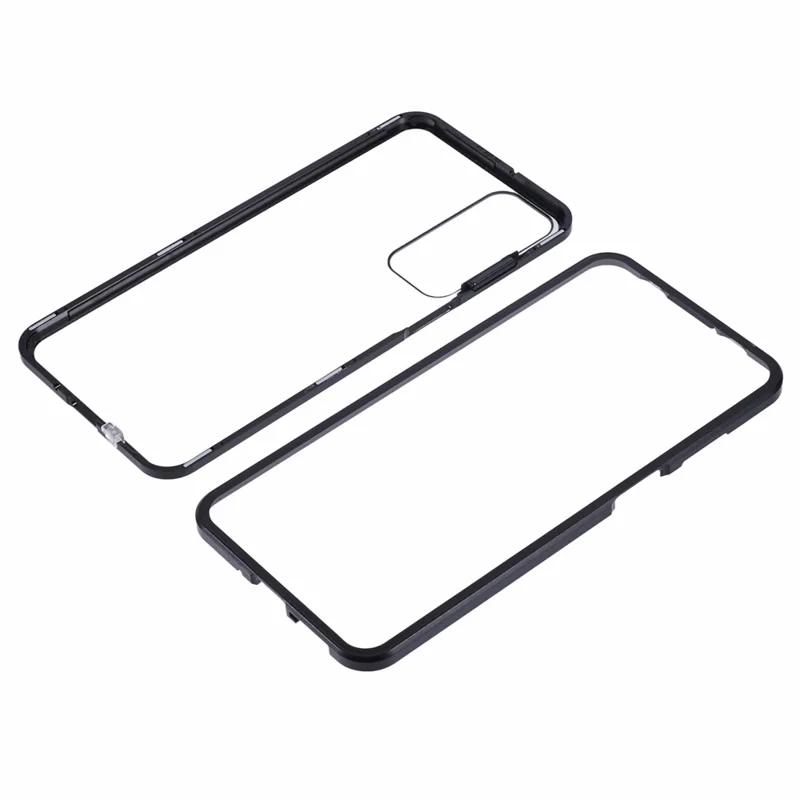 For Samsung Galaxy A16 4G / 5G Case Double-Sided Tempered Glass Magnetic Clear Phone Cover - Black