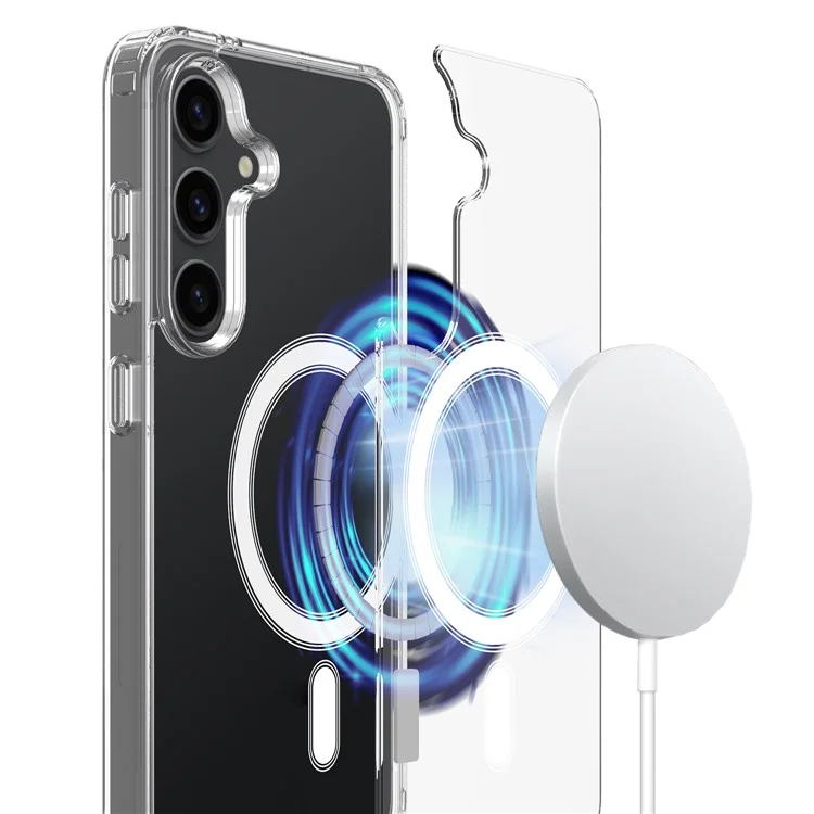 For Samsung Galaxy S25 Clear Case TPU+Acrylic Magnetic Phone Cover Compatible with MagSafe