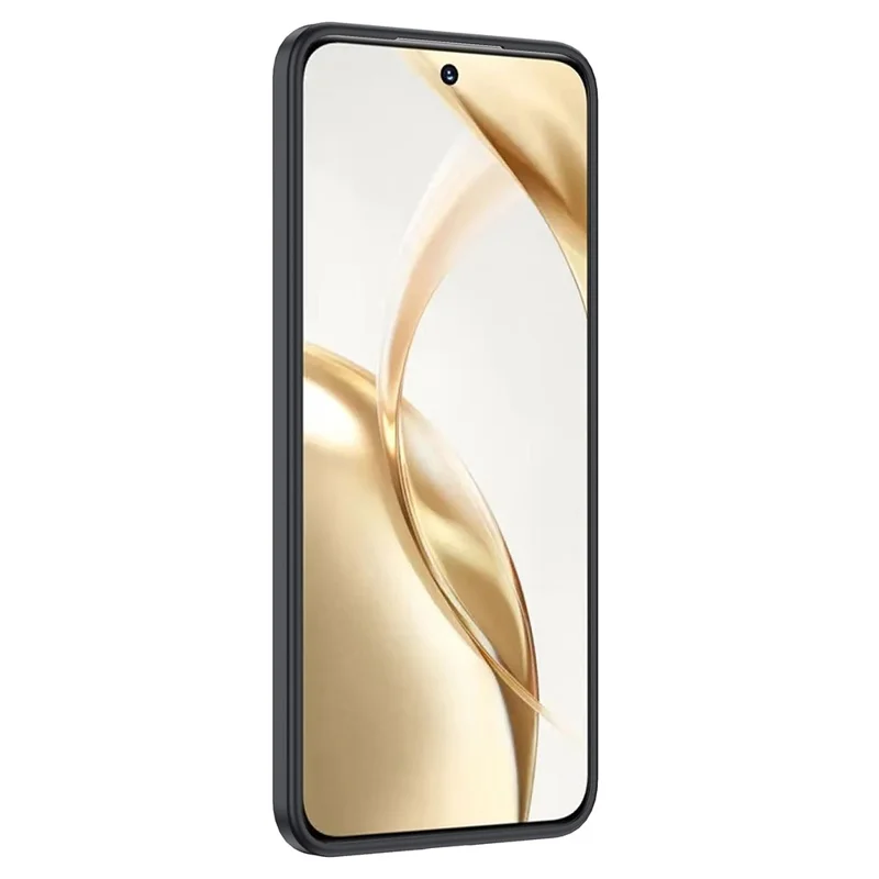 Funda de teléfono flexible de TPU con textura de litchi para Honor 300, color negro.