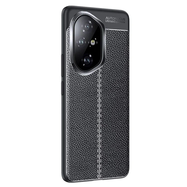For Honor 300 Pro Case Litchi Texture TPU Flexible Phone Cover, Black