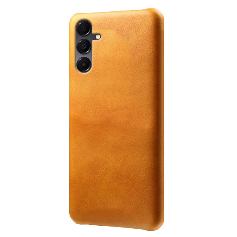 For Samsung Galaxy A16 4G / 5G Case Calf Texture PU Leather Hard PC Protective Phone Cover - Orange