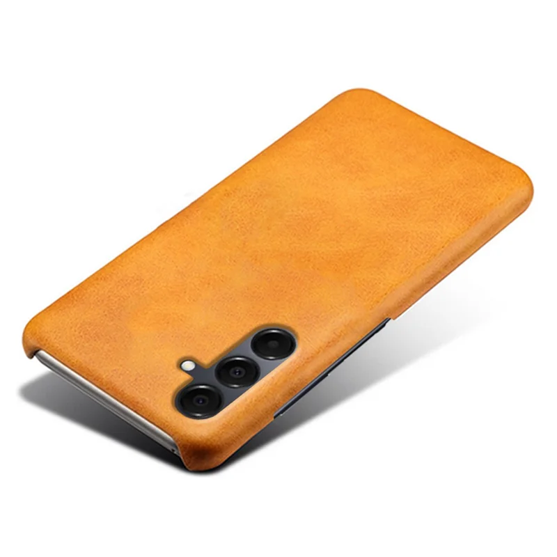 For Samsung Galaxy A16 4G / 5G Case Calf Texture PU Leather Hard PC Protective Phone Cover - Orange