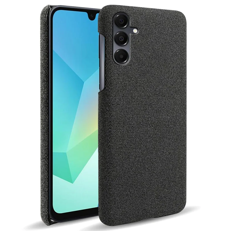 Telefoonhoesje voor Samsung Galaxy A16 4G / 5G met Stofstructuur, Krasbestendige Beschermhoes van PC aan de Achterzijde - Zwart