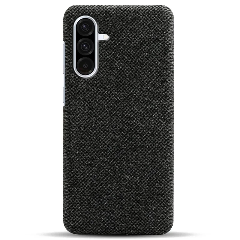 Funda para teléfono Samsung Galaxy A36 5G, con textura de tela, protección anti-arañazos y cubierta trasera de PC - Negro