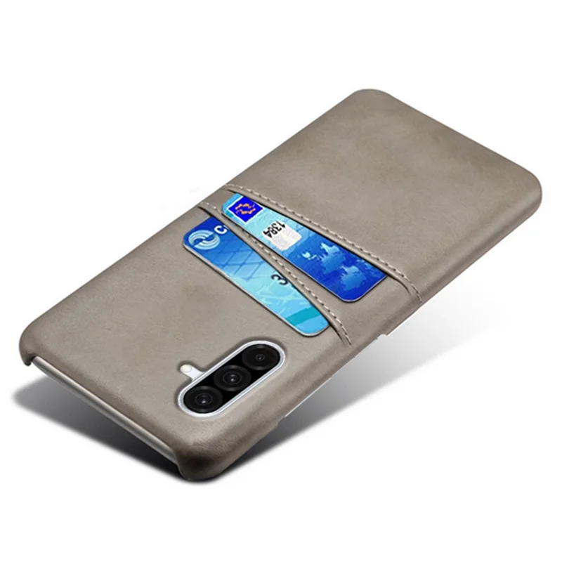 For Samsung Galaxy A36 5G Case Dual Card Slots PU Leather + Hard PC Phone Cover - Grey