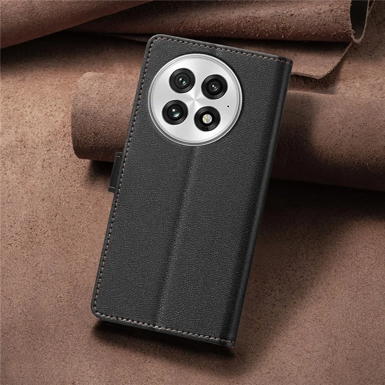 BINFEN COLOR BF32 For OnePlus 13 Leather Case Wallet RFID Blocking Phone Cover - Black