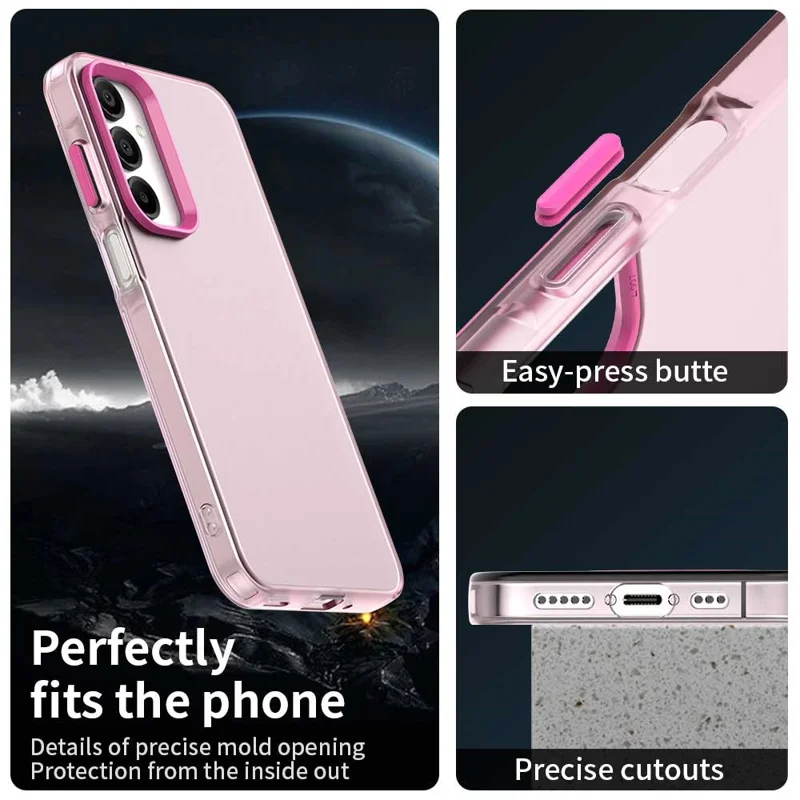 For Samsung Galaxy A16 5G / A16 4G Case PC+TPU+PET Matte Anti-Drop Phone Back Cover - Red