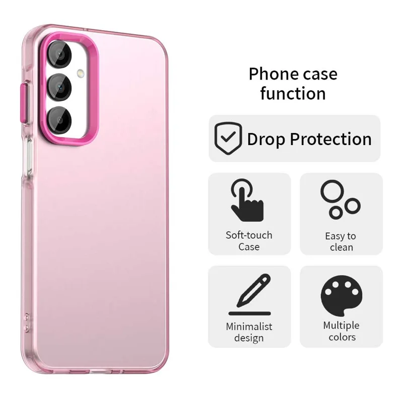 For Samsung Galaxy A16 5G / A16 4G Case PC+TPU+PET Matte Anti-Drop Phone Back Cover - Red