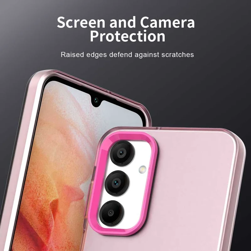 For Samsung Galaxy A16 5G / A16 4G Case PC+TPU+PET Matte Anti-Drop Phone Back Cover - Red