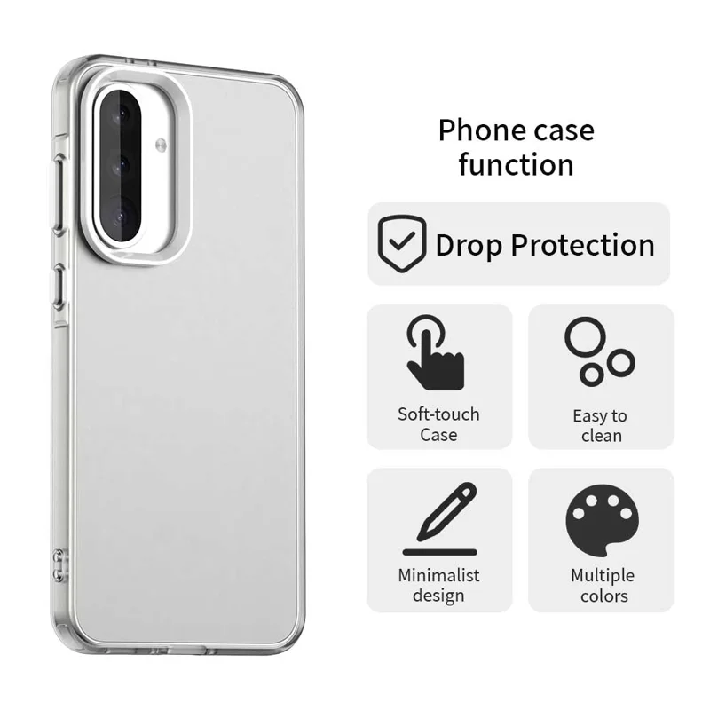 Für Samsung Galaxy A36 5G Hülle PC+TPU+PET Matt Anti-Drop Phone Back Cover - Weiß