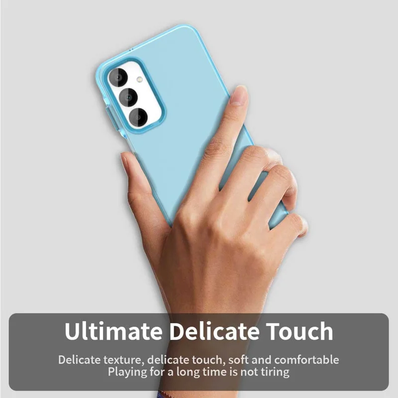 For Samsung Galaxy A55 5G Case PC+TPU+PET Matte Anti-Drop Phone Back Cover - Blue