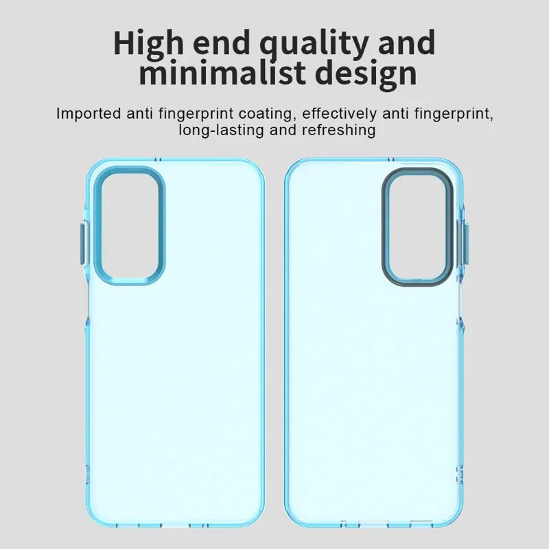 For Samsung Galaxy A55 5G Case PC+TPU+PET Matte Anti-Drop Phone Back Cover - Blue