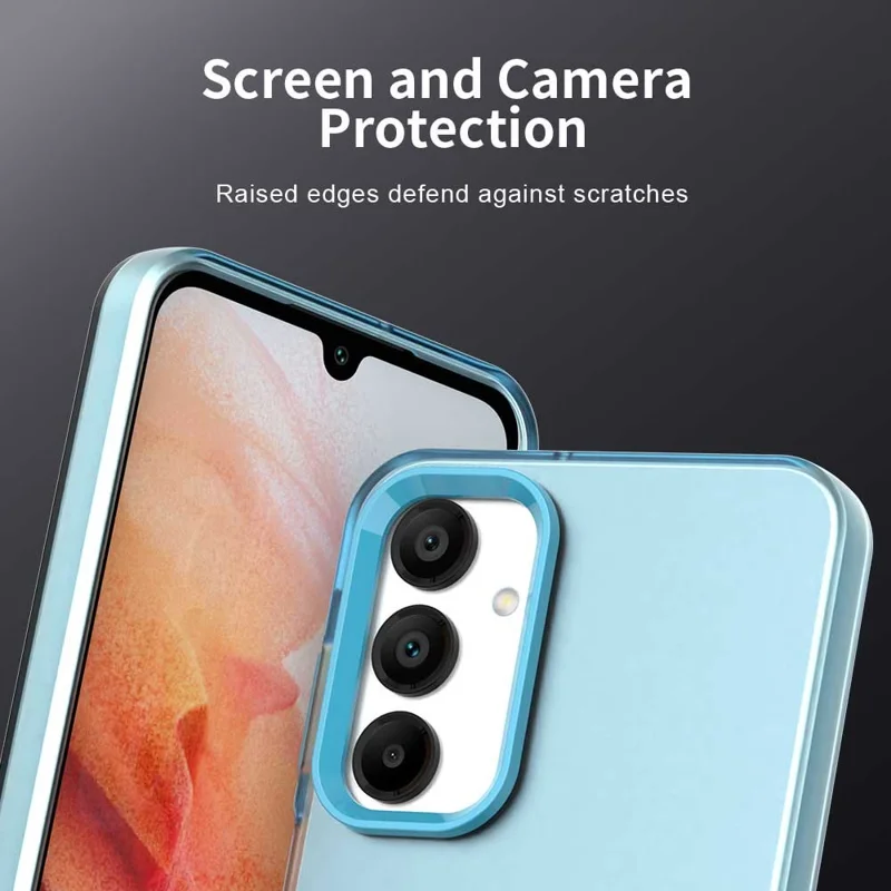 For Samsung Galaxy A55 5G Case PC+TPU+PET Matte Anti-Drop Phone Back Cover - Blue