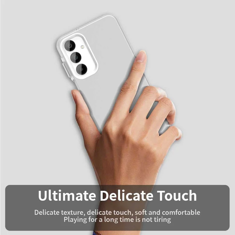 For Samsung Galaxy A55 5G Case PC+TPU+PET Matte Anti-Drop Phone Back Cover - White