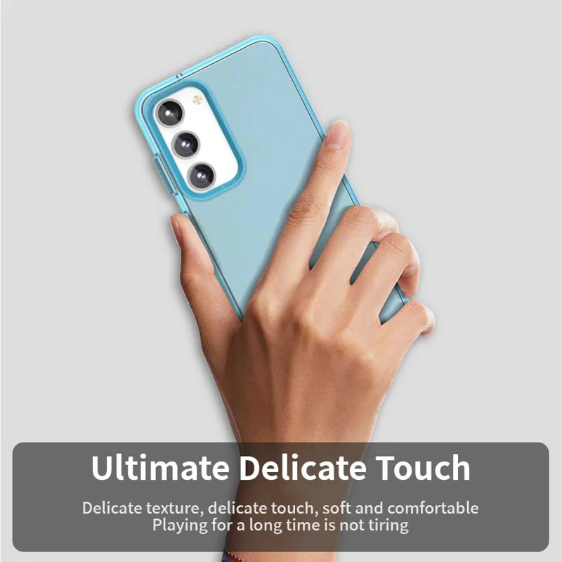 For Samsung Galaxy S23 Case PC+TPU+PET Matte Anti-Drop Phone Back Cover - Blue