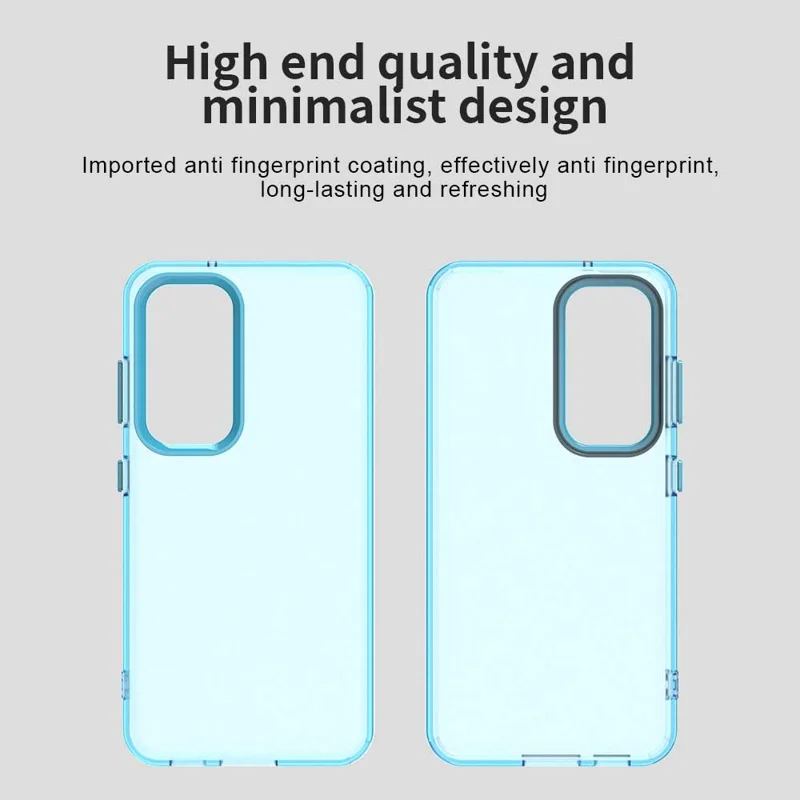 For Samsung Galaxy S23 Case PC+TPU+PET Matte Anti-Drop Phone Back Cover - Blue