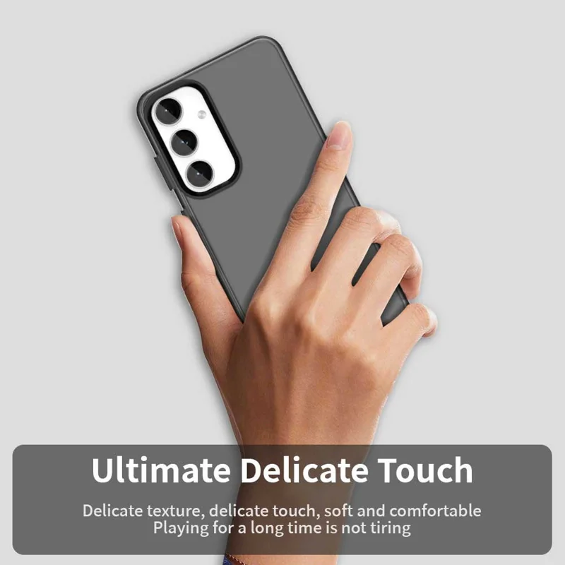 For Samsung Galaxy S23 FE Case PC+TPU+PET Matte Anti-Drop Phone Back Cover - Black