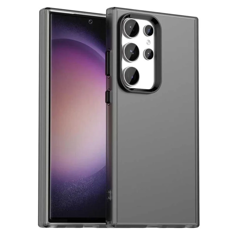 PC+TPU+PET matte antival-case voor Samsung Galaxy S23 Ultra - Zwart