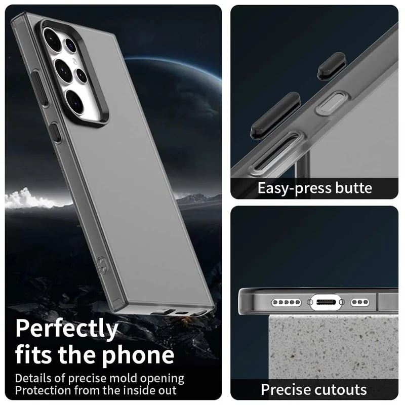 PC+TPU+PET matte antival-case voor Samsung Galaxy S23 Ultra - Zwart