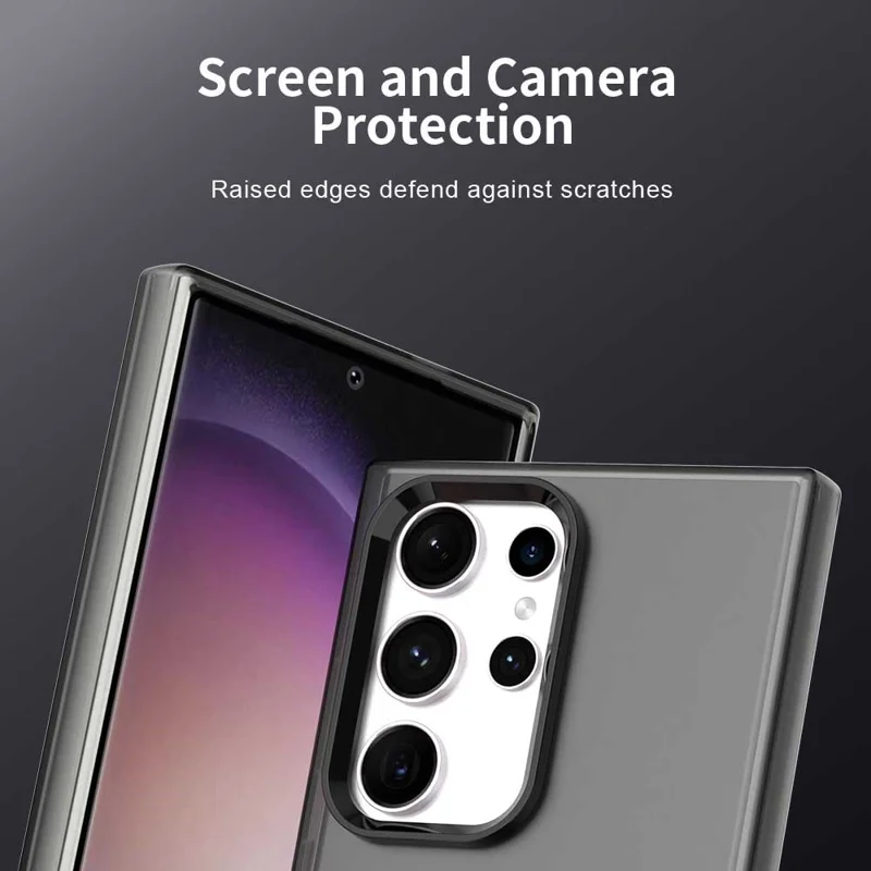 PC+TPU+PET matte antival-case voor Samsung Galaxy S23 Ultra - Zwart