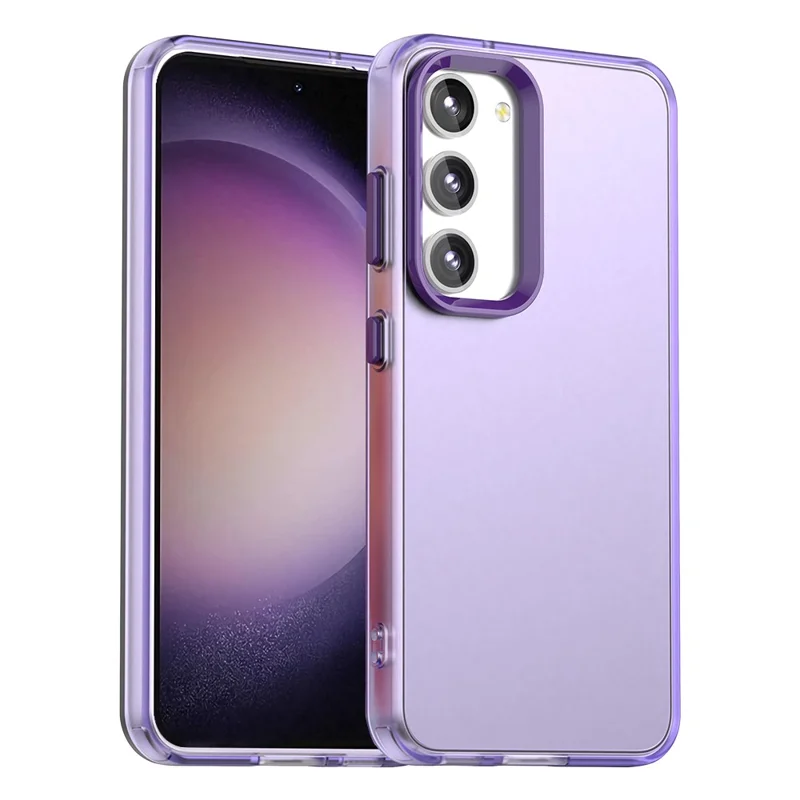 For Samsung Galaxy S23+ Case PC+TPU+PET Matte Anti-Drop Phone Back Cover - Purple