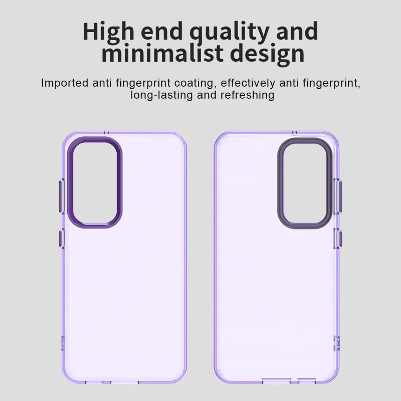 For Samsung Galaxy S23+ Case PC+TPU+PET Matte Anti-Drop Phone Back Cover - Purple