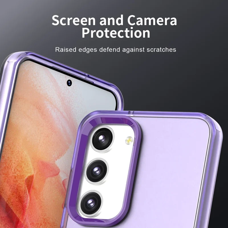 For Samsung Galaxy S23+ Case PC+TPU+PET Matte Anti-Drop Phone Back Cover - Purple