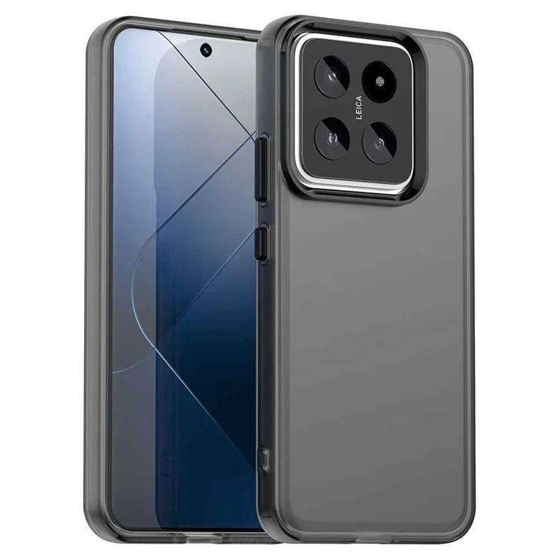 For Xiaomi 14 Case PC+TPU+PET Matte Anti-Drop Phone Back Cover - Black