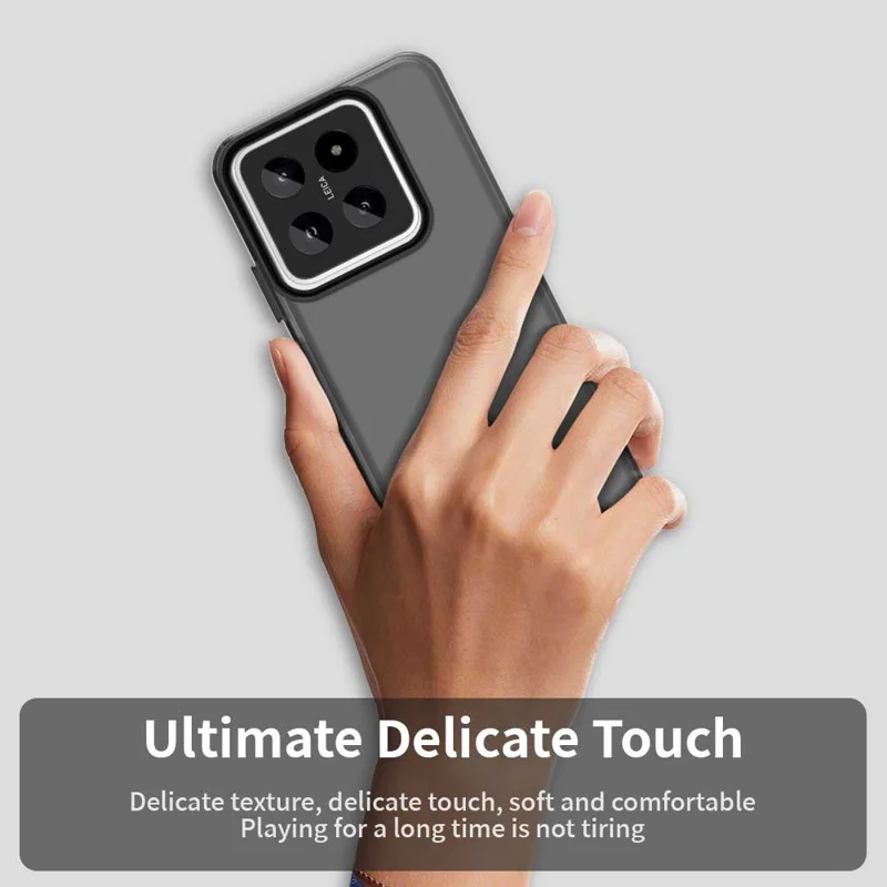 For Xiaomi 14 Case PC+TPU+PET Matte Anti-Drop Phone Back Cover - Black