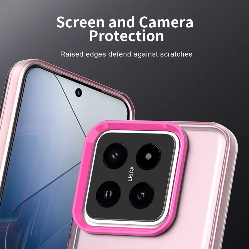 For Xiaomi 14 Case PC+TPU+PET Matte Anti-Drop Phone Back Cover - Red
