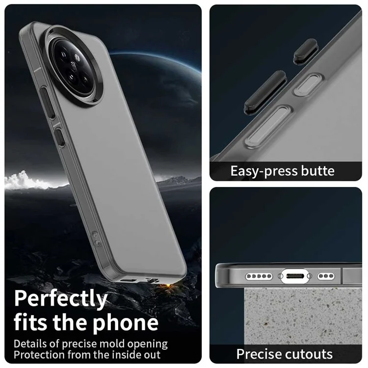 Étui pour Xiaomi 14 Civi 5G / Civi 4 Pro 5G PC+TPU+PET mat anti-chute - Noir