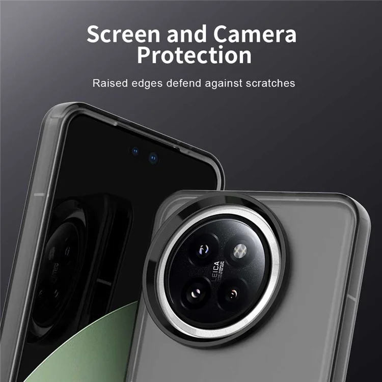Étui pour Xiaomi 14 Civi 5G / Civi 4 Pro 5G PC+TPU+PET mat anti-chute - Noir