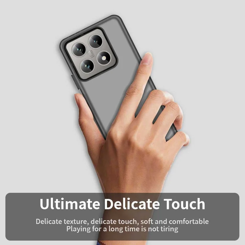 For Xiaomi 14T Case PC+TPU+PET Matte Anti-Drop Phone Back Cover - Black