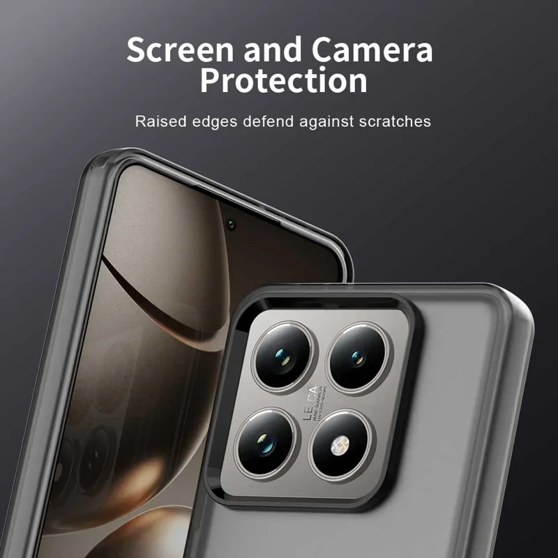 For Xiaomi 14T Case PC+TPU+PET Matte Anti-Drop Phone Back Cover - Black