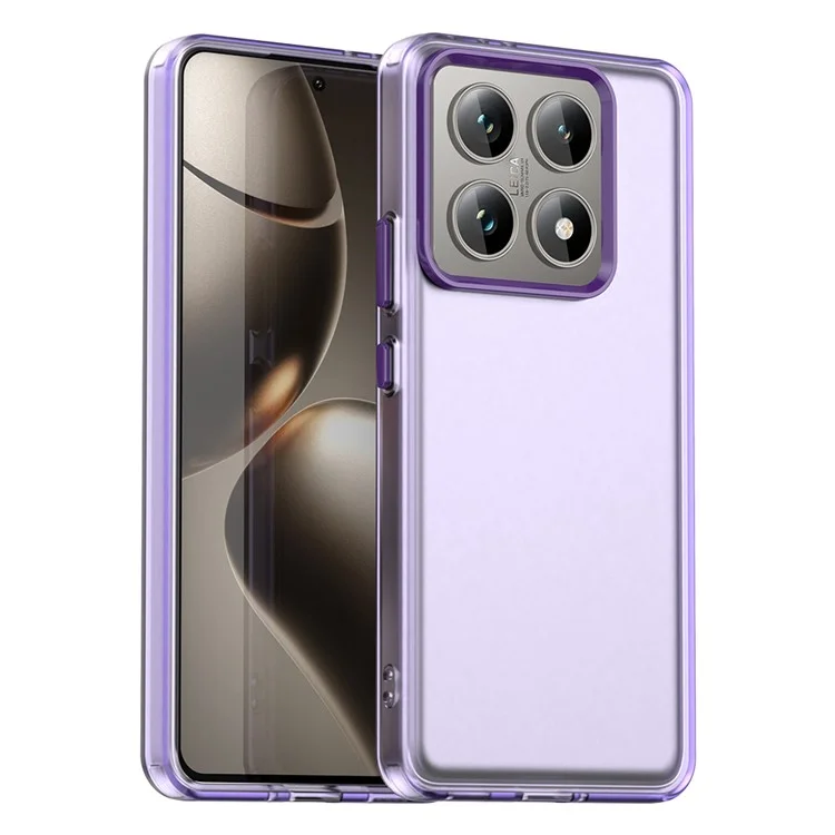 Чехол для Xiaomi 14T Pro, PC+TPU+PET, матовый, противоударный, фиолетовый